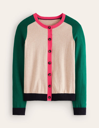 Meg Saddle Sleeve Cardigan-Chinchilla, Colourblock