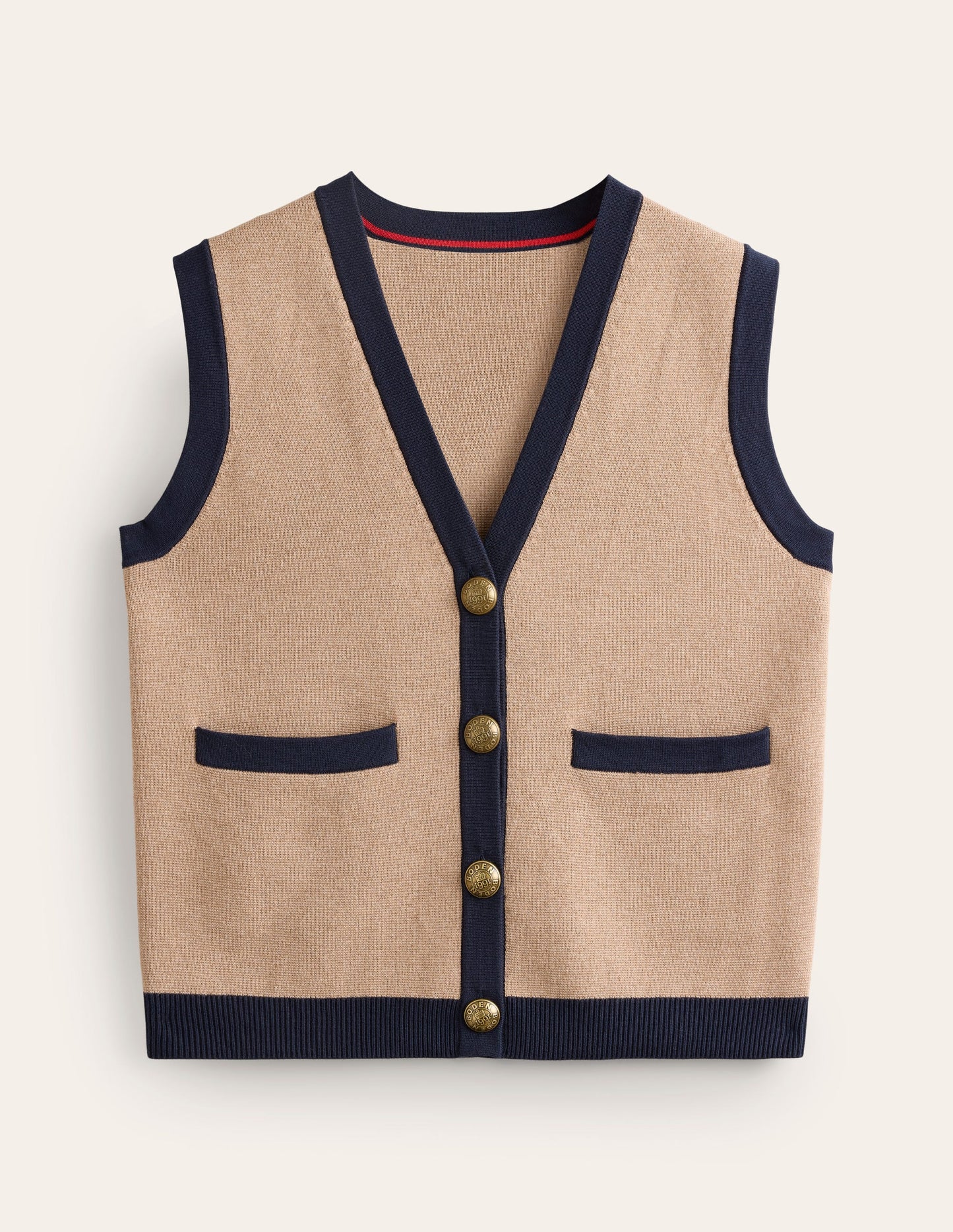 Holly Knitted Waistcoat-Camel Melange