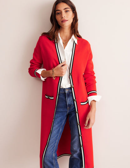 Holly Longline Jacket-Hot Pepper Red