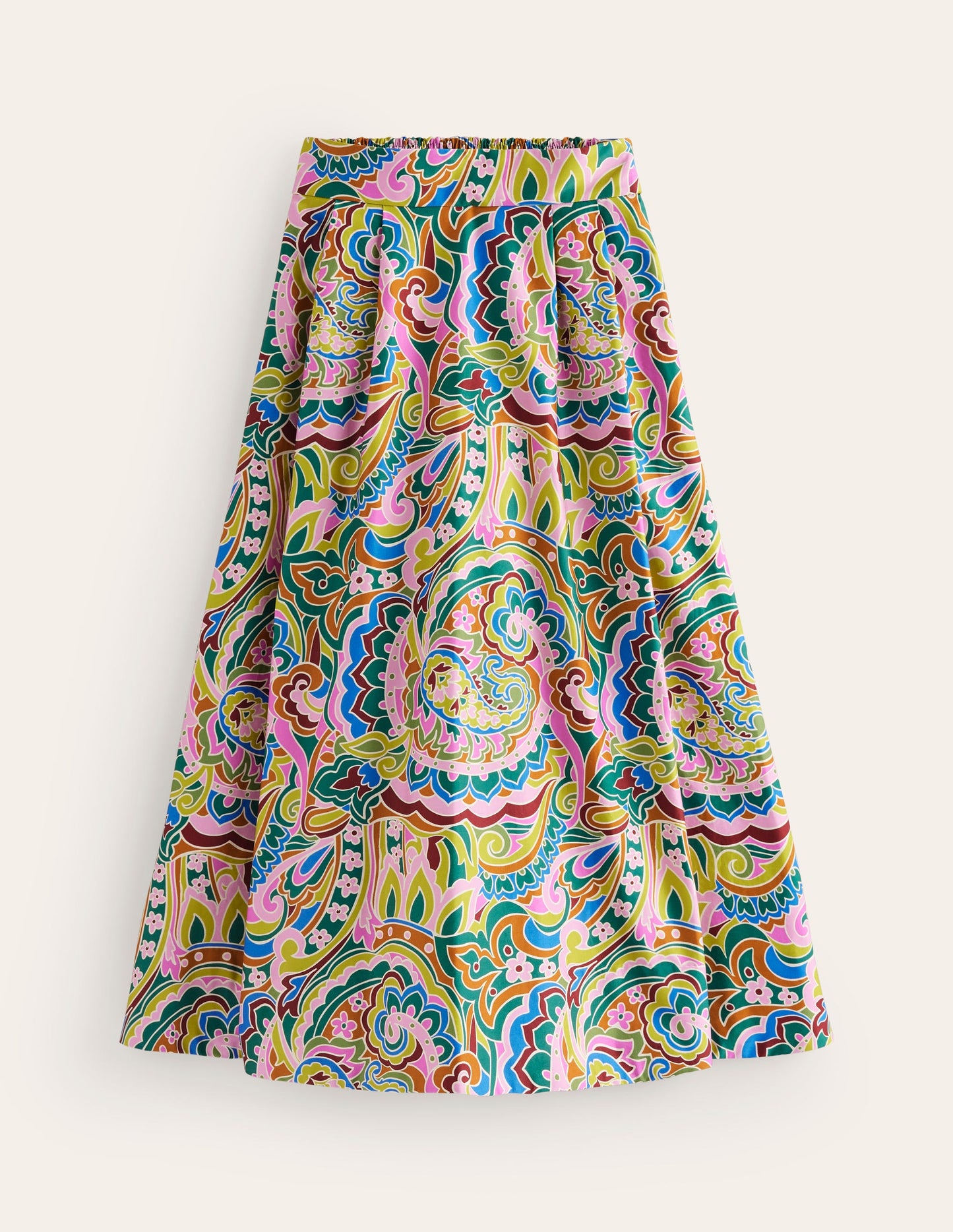 Isabella Cotton Sateen Skirt-Multi, Paisley Pome