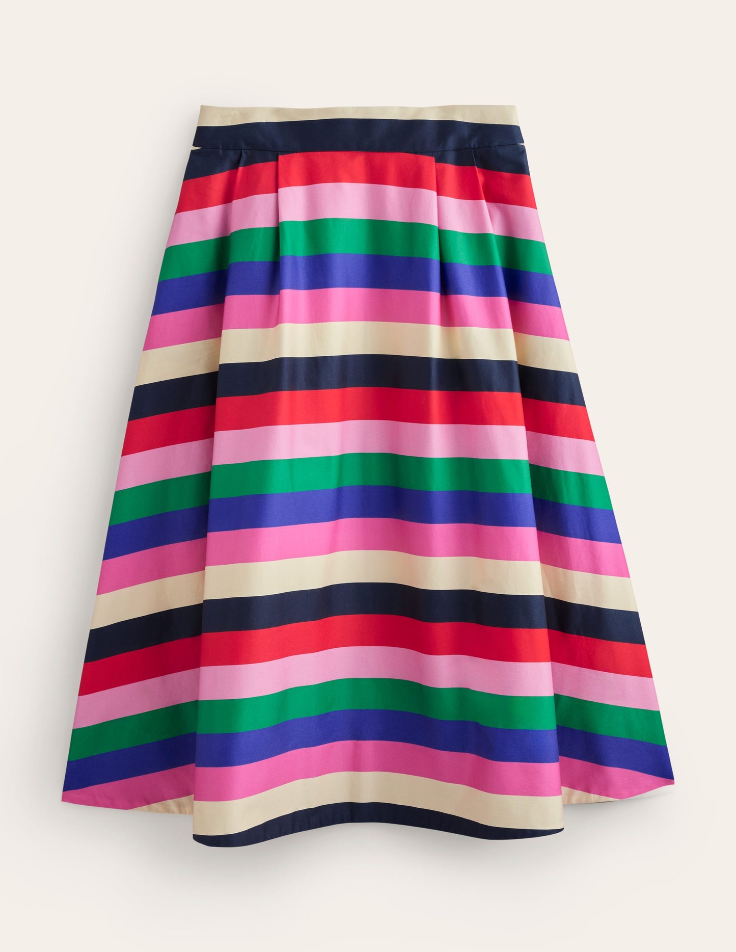 Isabella Cotton Sateen Skirt-Multi Stripe