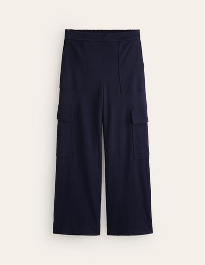 Ponte Twill Pull-on Trousers-Navy