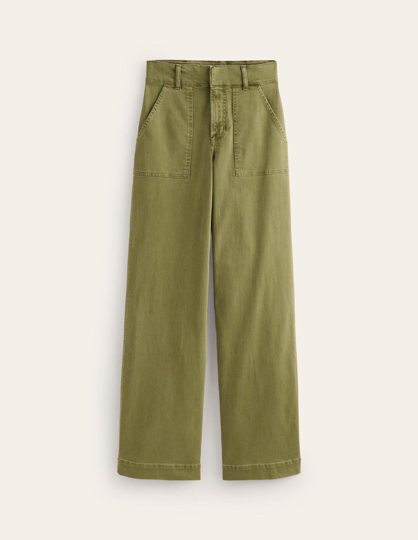 Wide Leg Cargo Trousers-Oregano