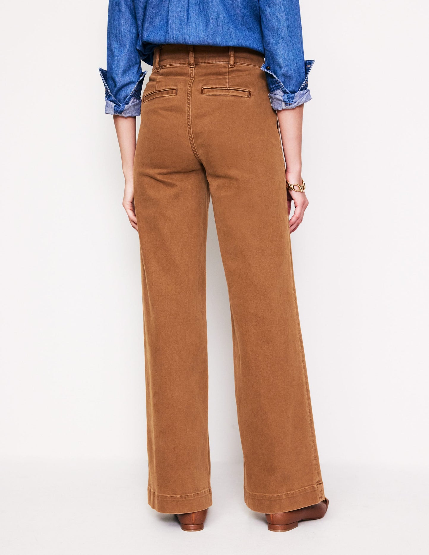 Wide Leg Cargo Trousers-Gingerbread