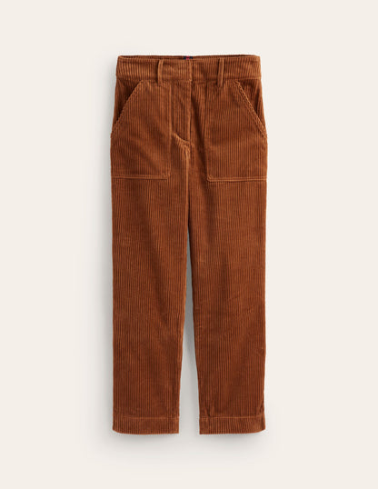 Tapered Cord Cargo Trousers-Gingerbread