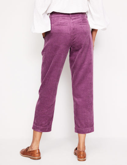 Tapered Cord Cargo Trousers-Purple Thistle