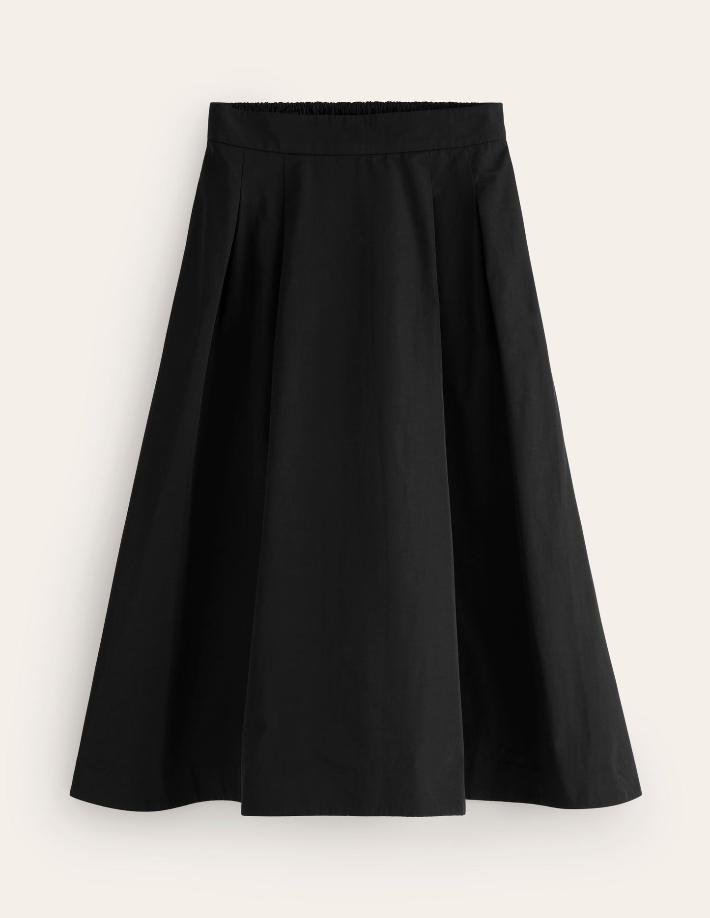 Isabella Taffeta Midi Skirt-Black