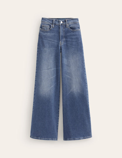 High Rise Wide Leg Jeans-Mid Vintage