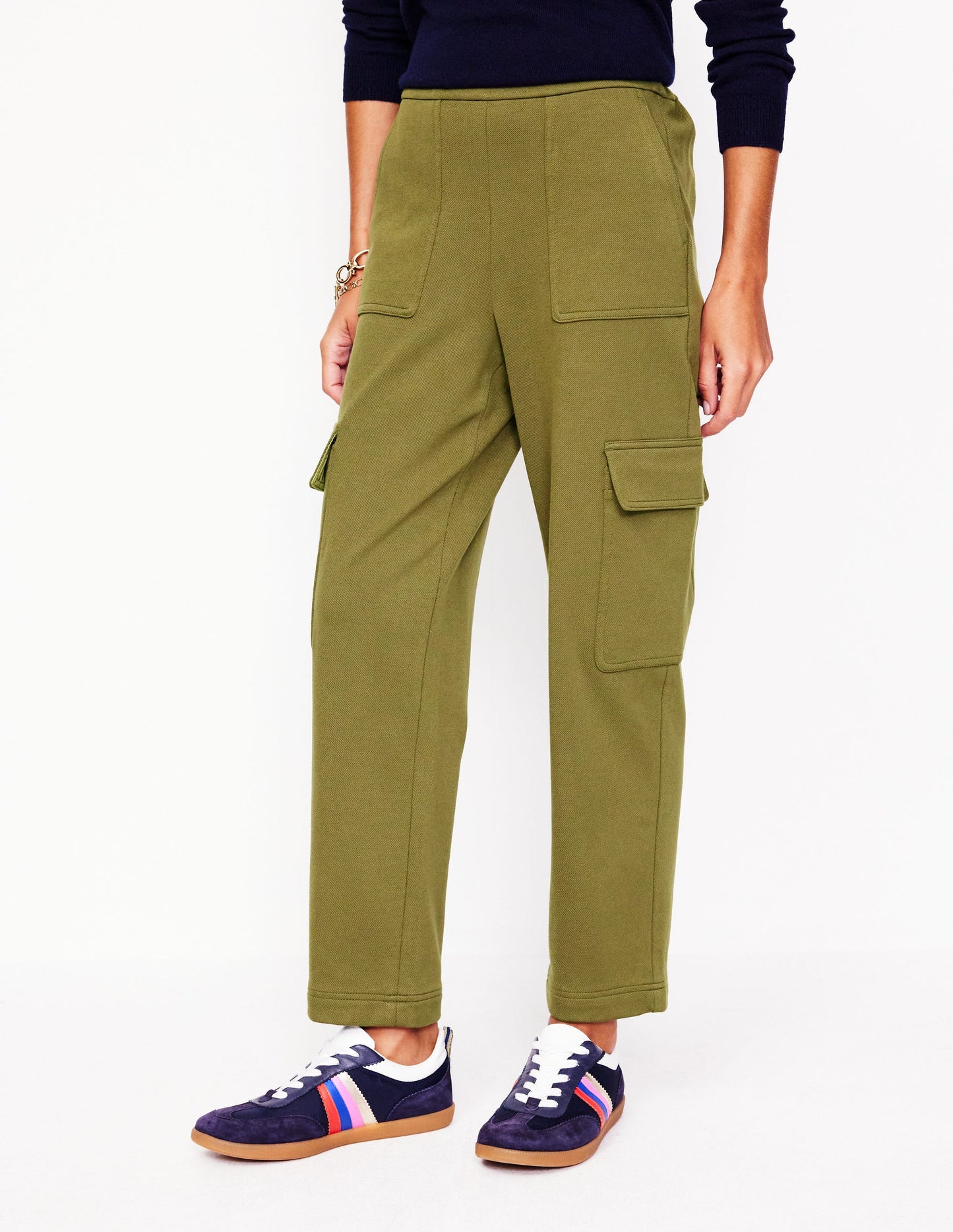 Ponte Twill Tapered Trousers-Oregano