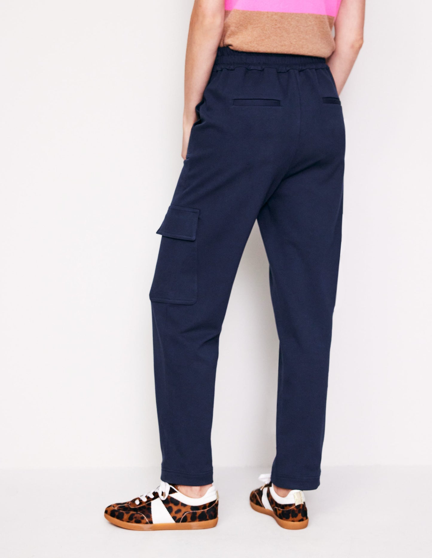 Ponte Twill Tapered Trousers-Navy