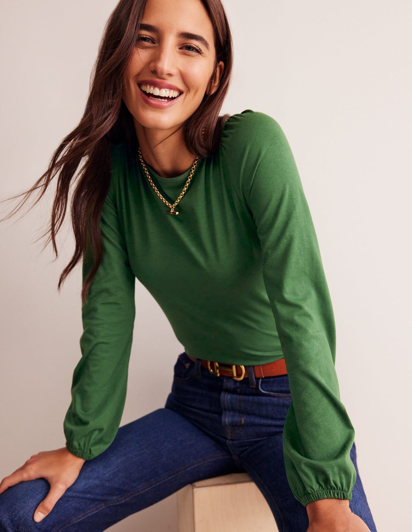 Supersoft Long Sleeve Top-Pine