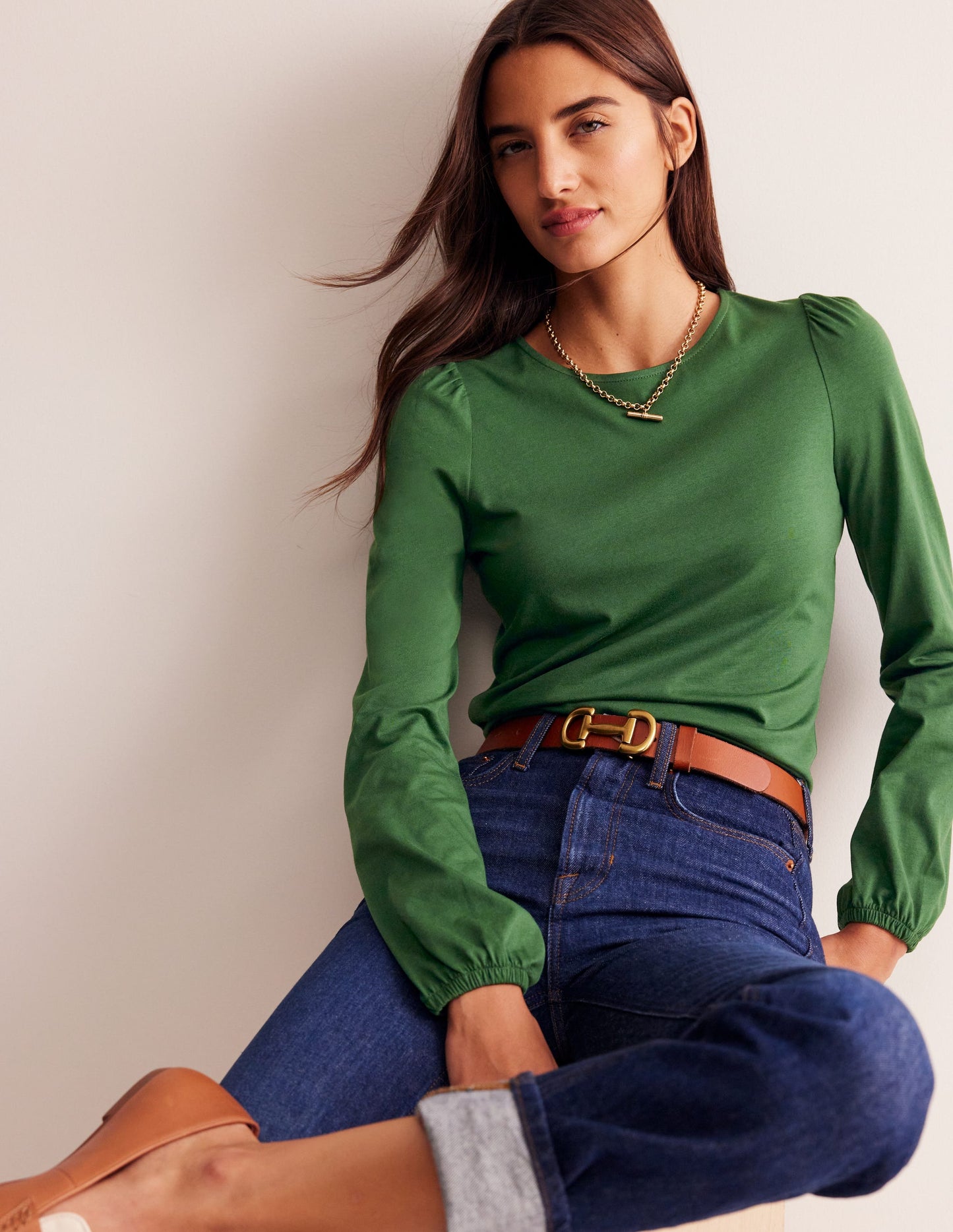 Supersoft Long Sleeve Top-Pine