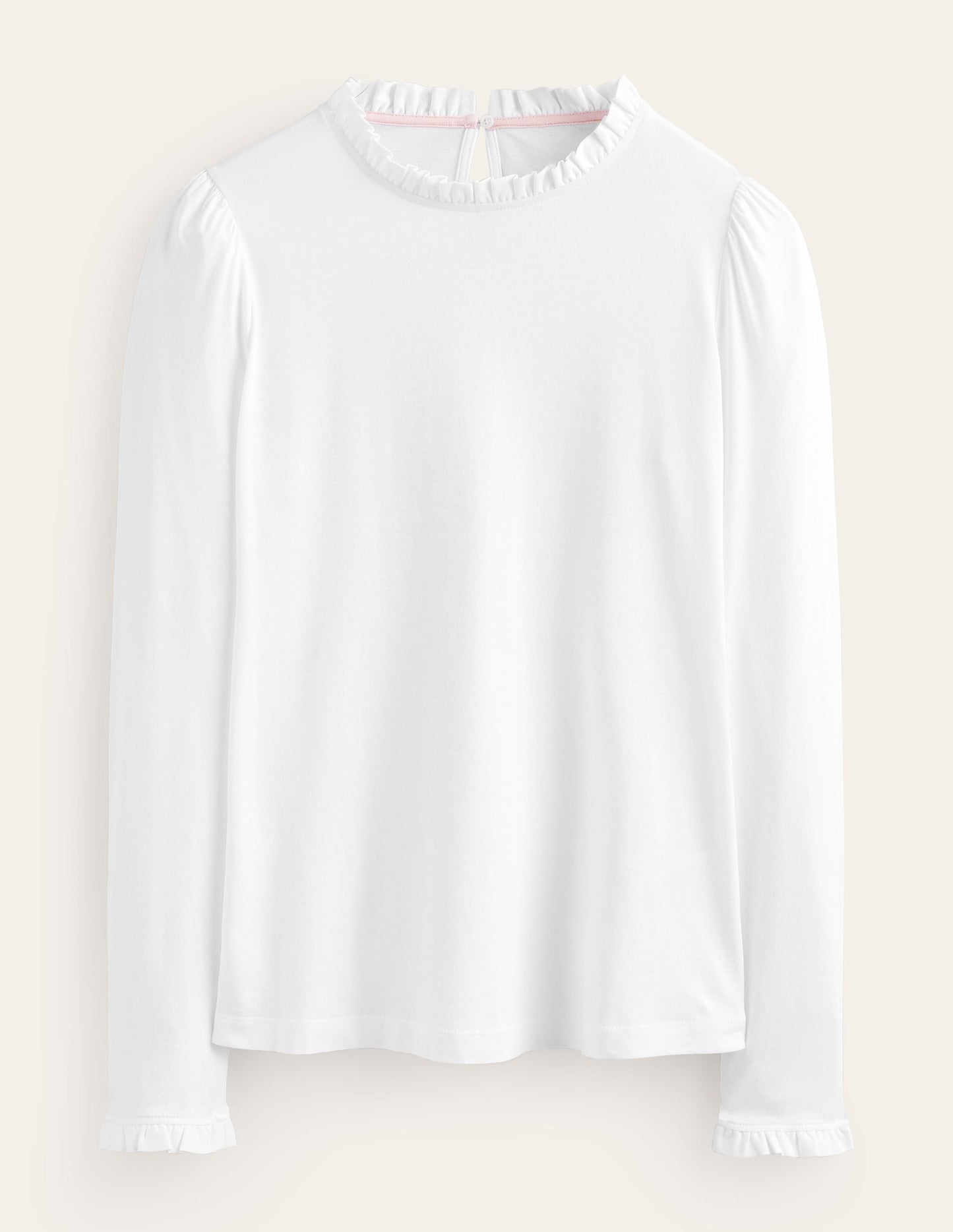 Supersoft Frill Detail Top-White