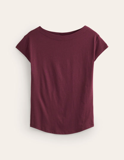 Supersoft Boat Neck T-Shirt-Deep Wisteria