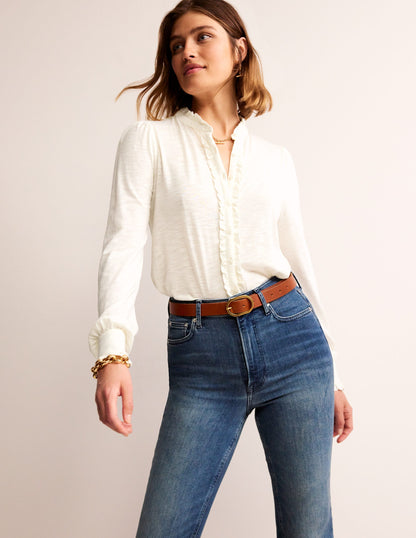 Caroline Jersey Shirt-Ivory