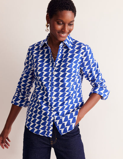 Sienna Cotton Shirt-Sapphire Blue, Birdie