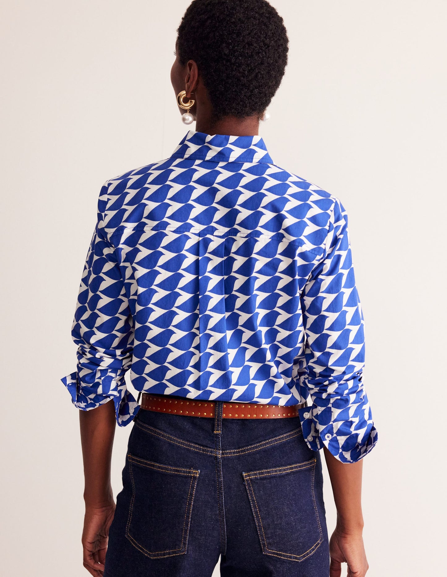 Sienna Cotton Shirt-Sapphire Blue, Birdie