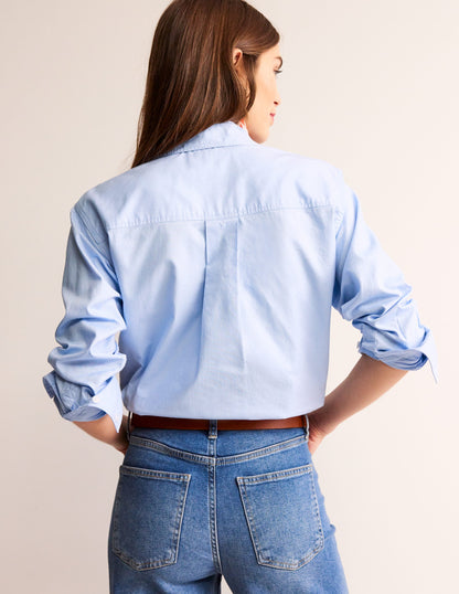 Connie Relaxed Cotton Shirt-Blue Oxford