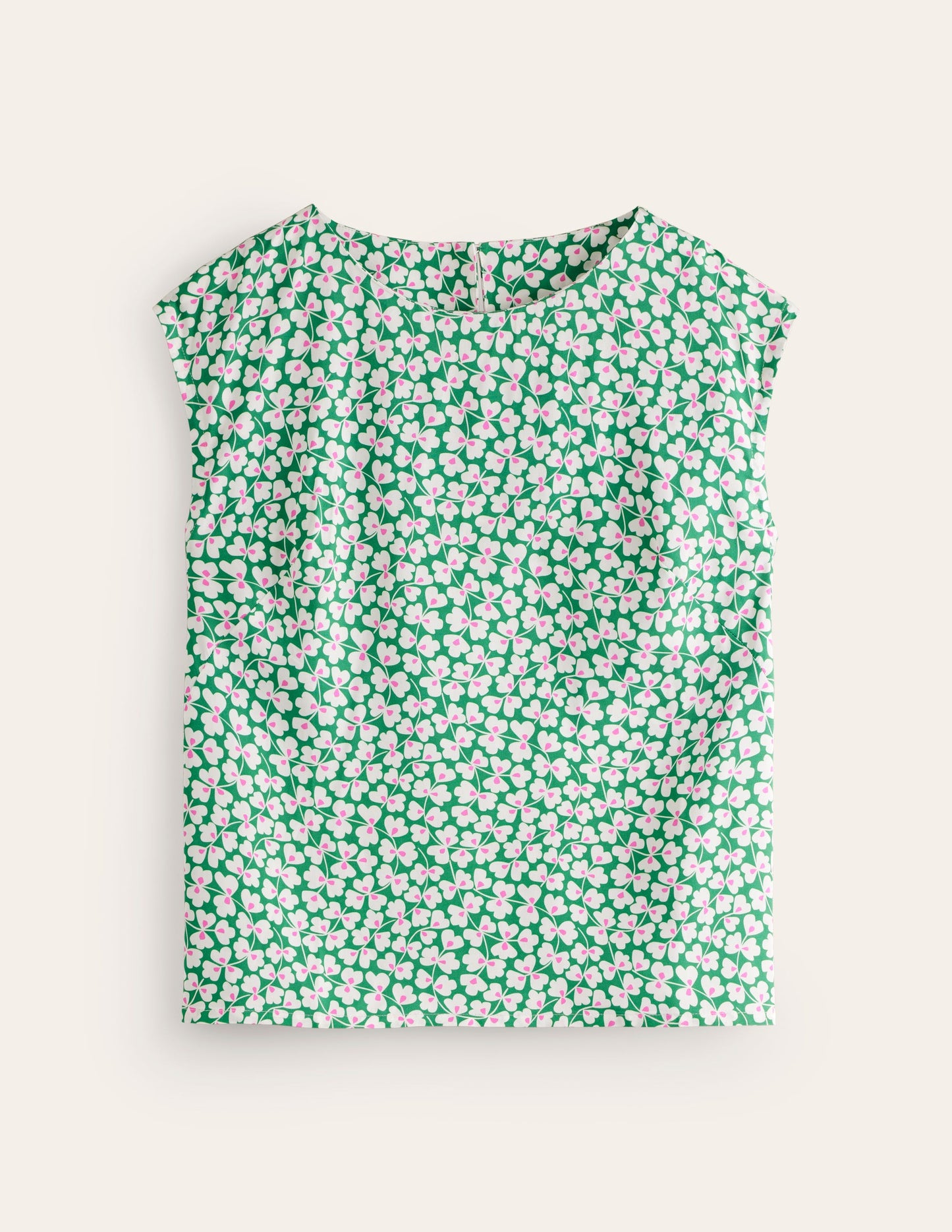 Modern Shell Top-Rich Emerald, Clover Whirl