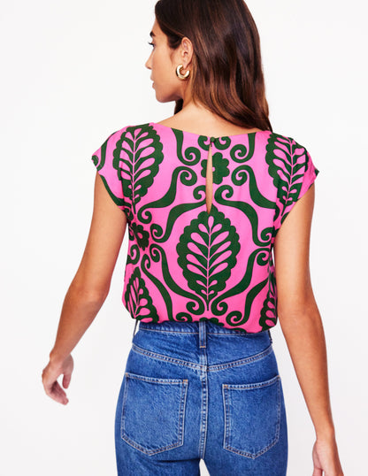 Modern Shell Top-Brilliant Pink, Foliage Stamp