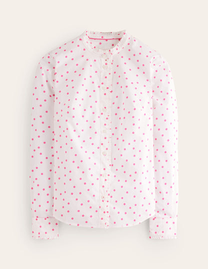 Phoebe Shirt-Ivory, Party Pink Spot