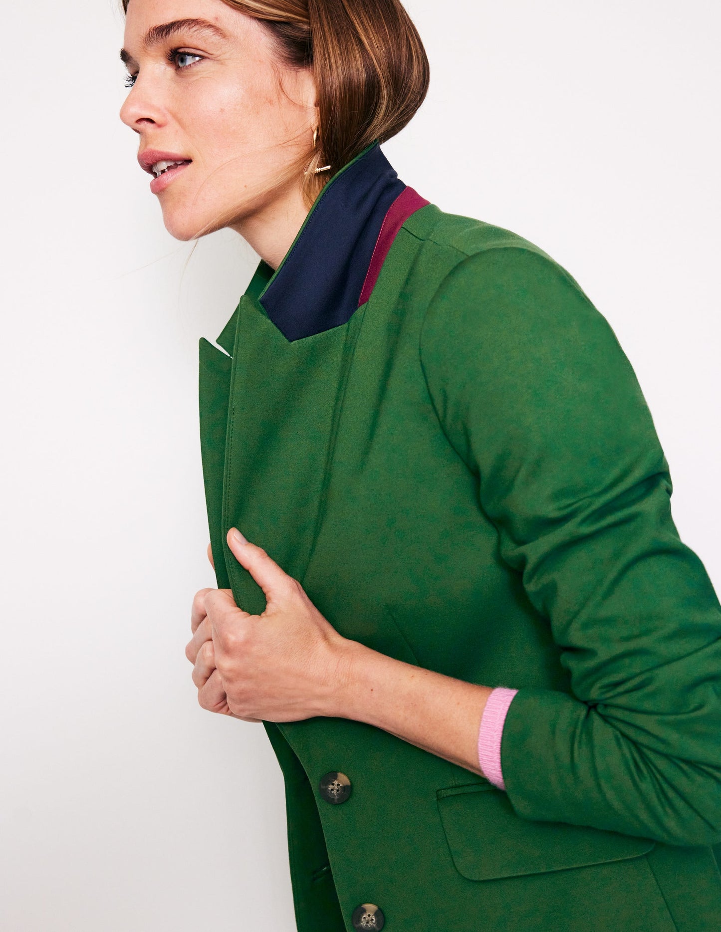 Marylebone Ponte Blazer-Emerald Night