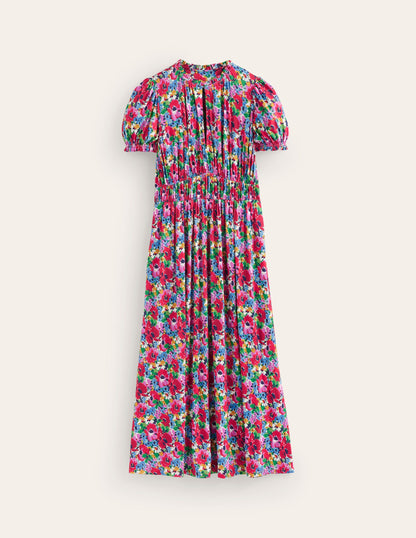 Rosanna Jersey Midi Tea Dress-Multi, Wild Poppy