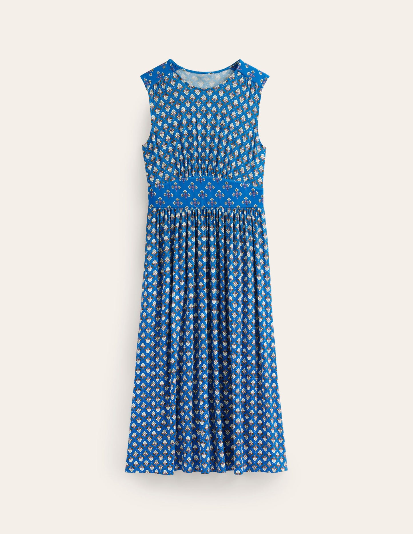 Thea Sleeveless Midi Dress-Indigo Bunting, Passion Stem