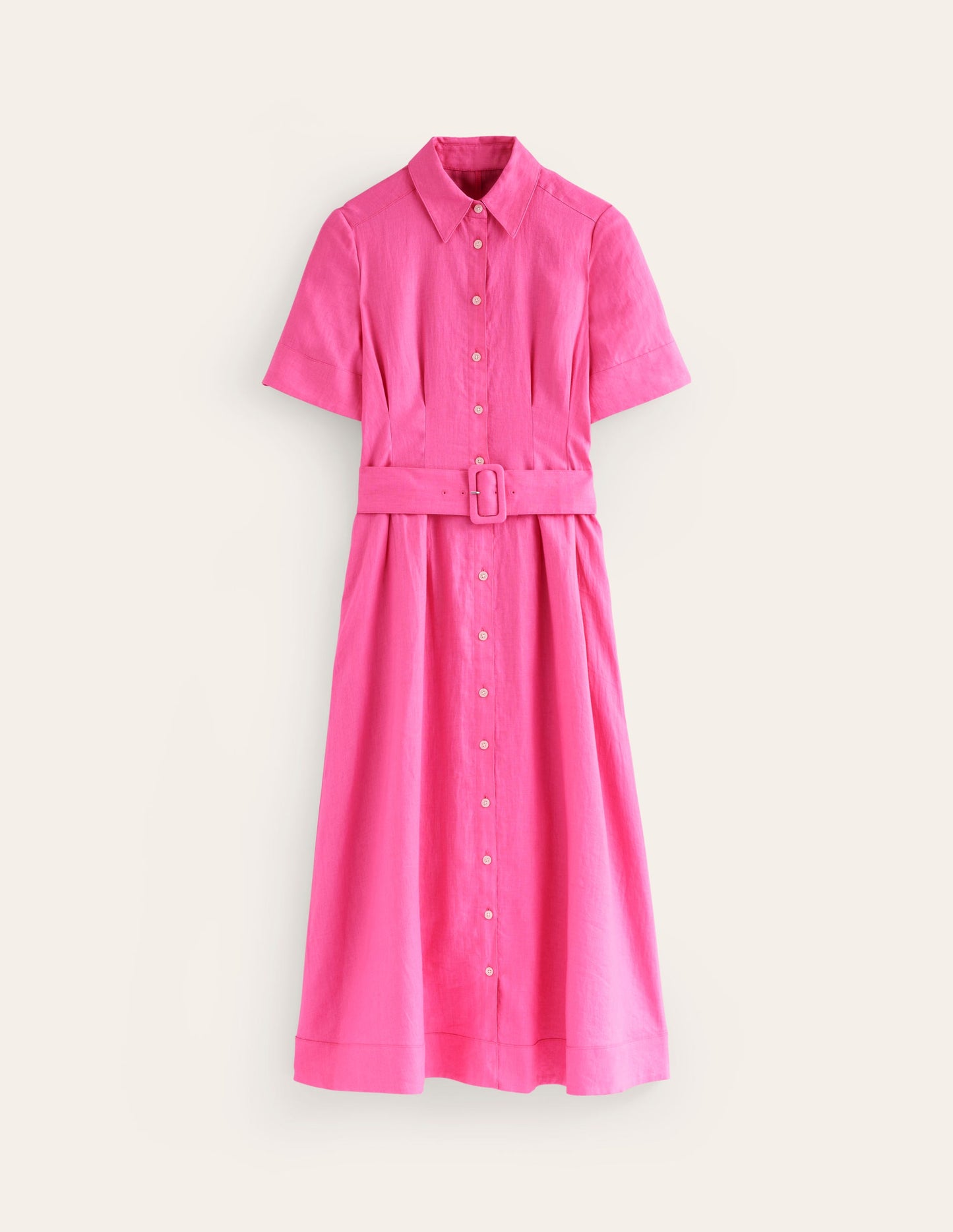 Louise Linen Midi Shirt Dress-Sangria Sunset