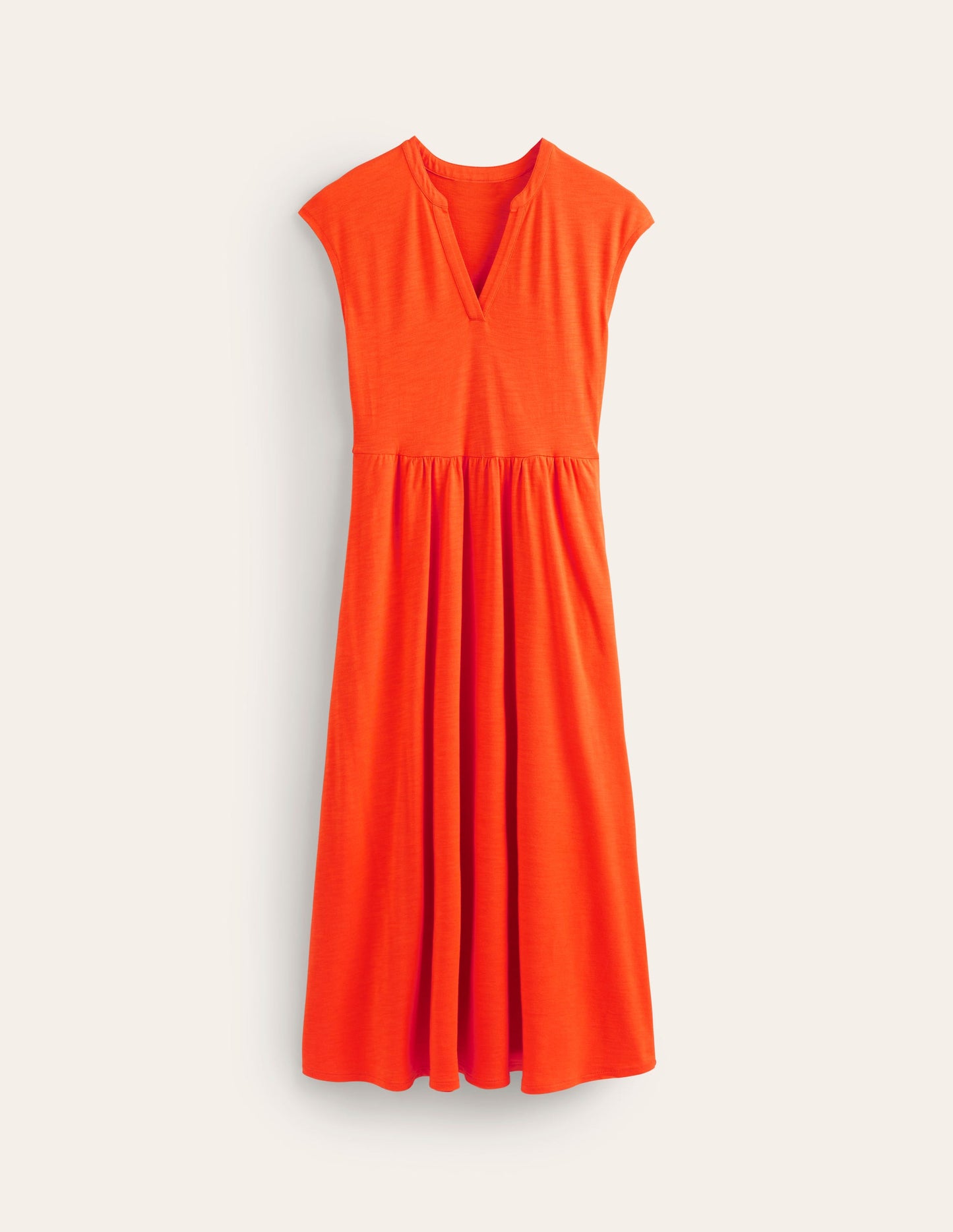 Chloe Notch Jersey Midi Dress-Mandarin Orange