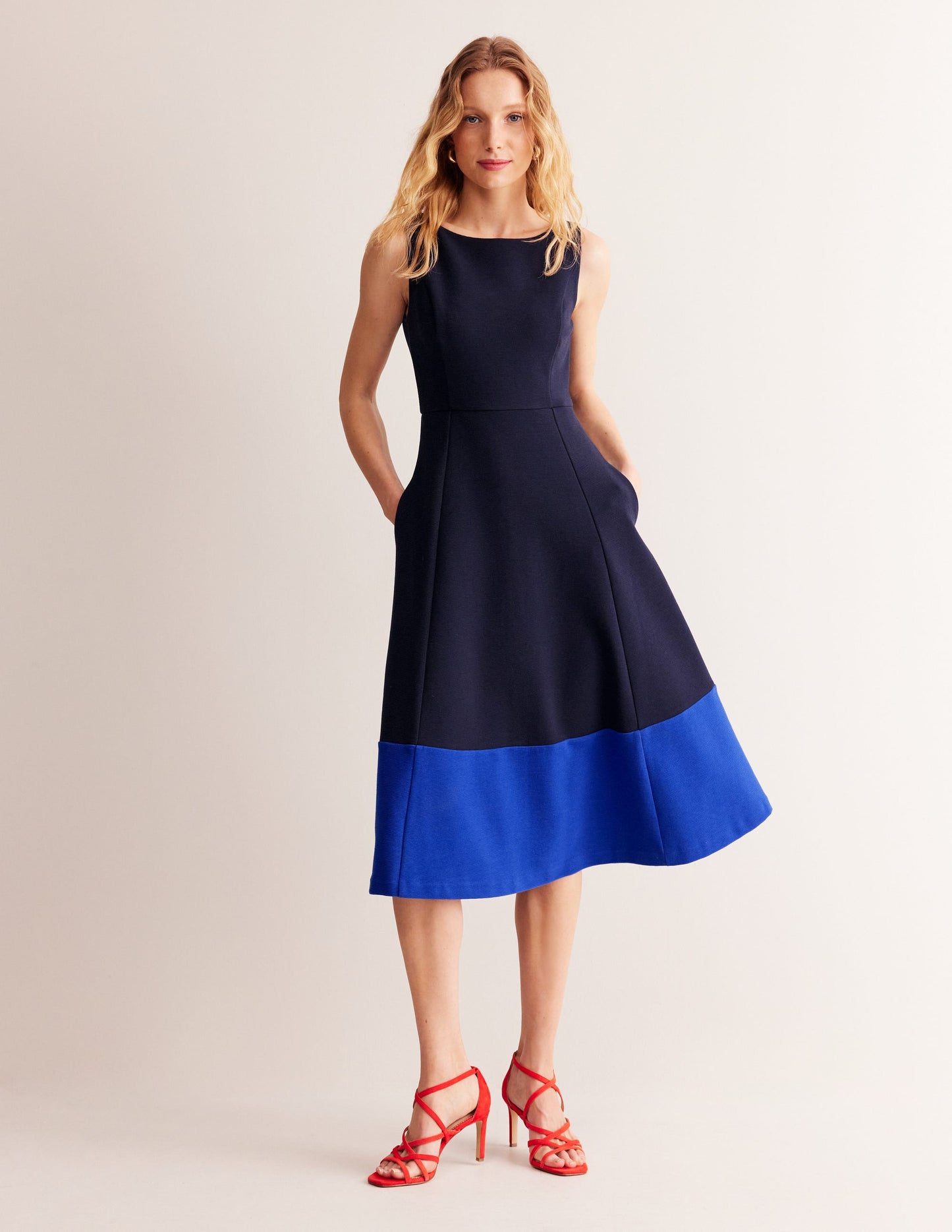 Scarlet Ottoman Ponte Dress-Navy and Surf the Web