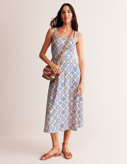 Bridget Ponte Midi Dress-Multi, Painterly Geo