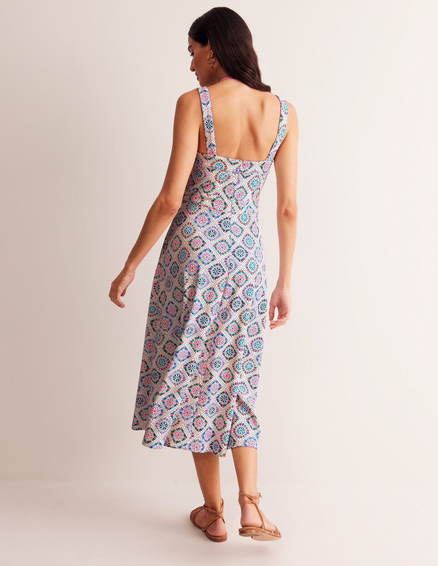 Bridget Ponte Midi Dress-Multi, Painterly Geo