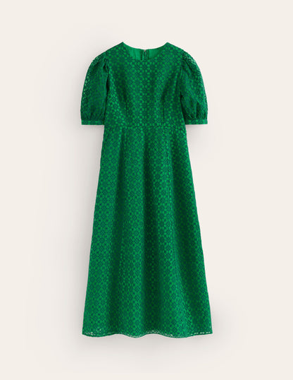 Organza Occasion Dress-Green Tambourine