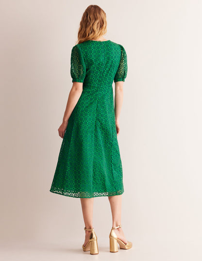 Organza Occasion Dress-Green Tambourine