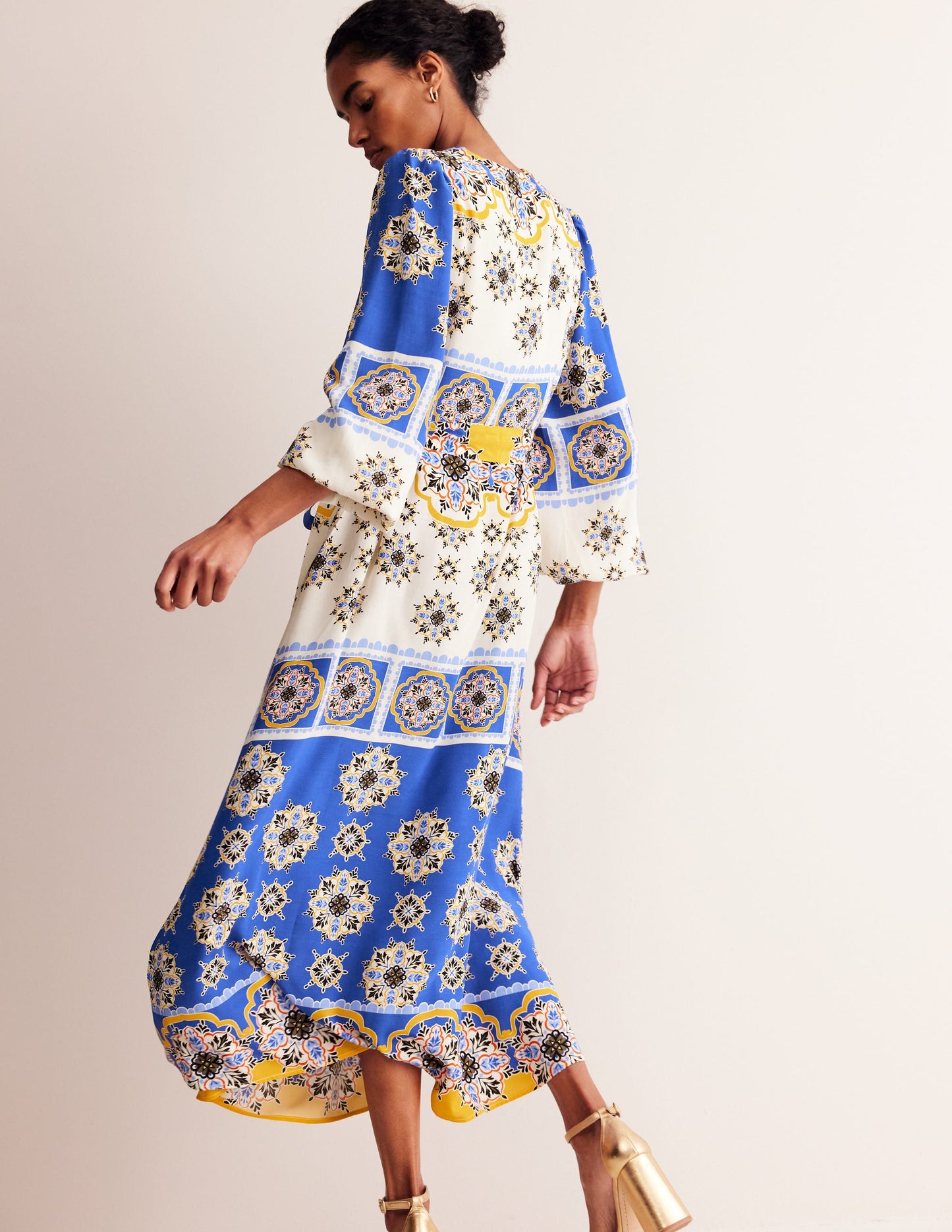 Occasion Blouson Maxi Dress-Surf The Web, Mosaic Charm