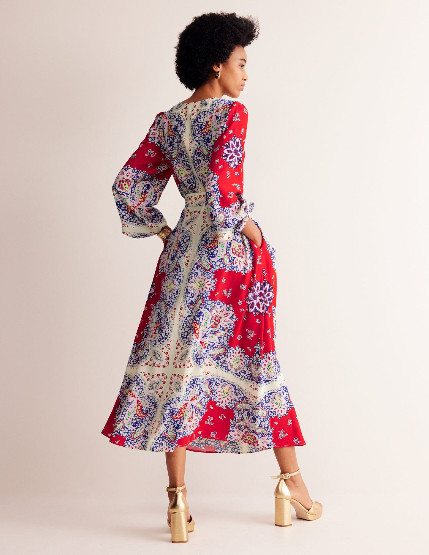 Occasion Blouson Maxi Dress-Rubicondo, Ornate Paisley