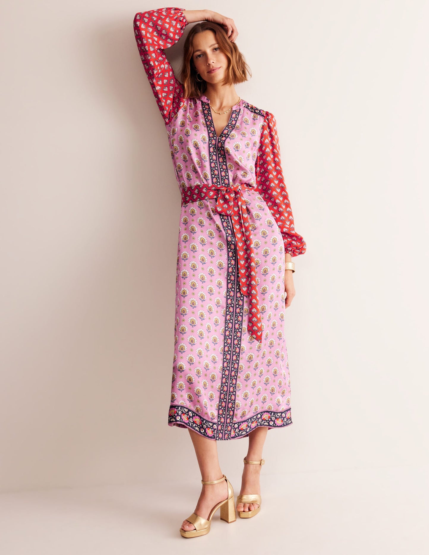 Belted Hotch Maxi Dress-Cashmere Rose, Passion Geo