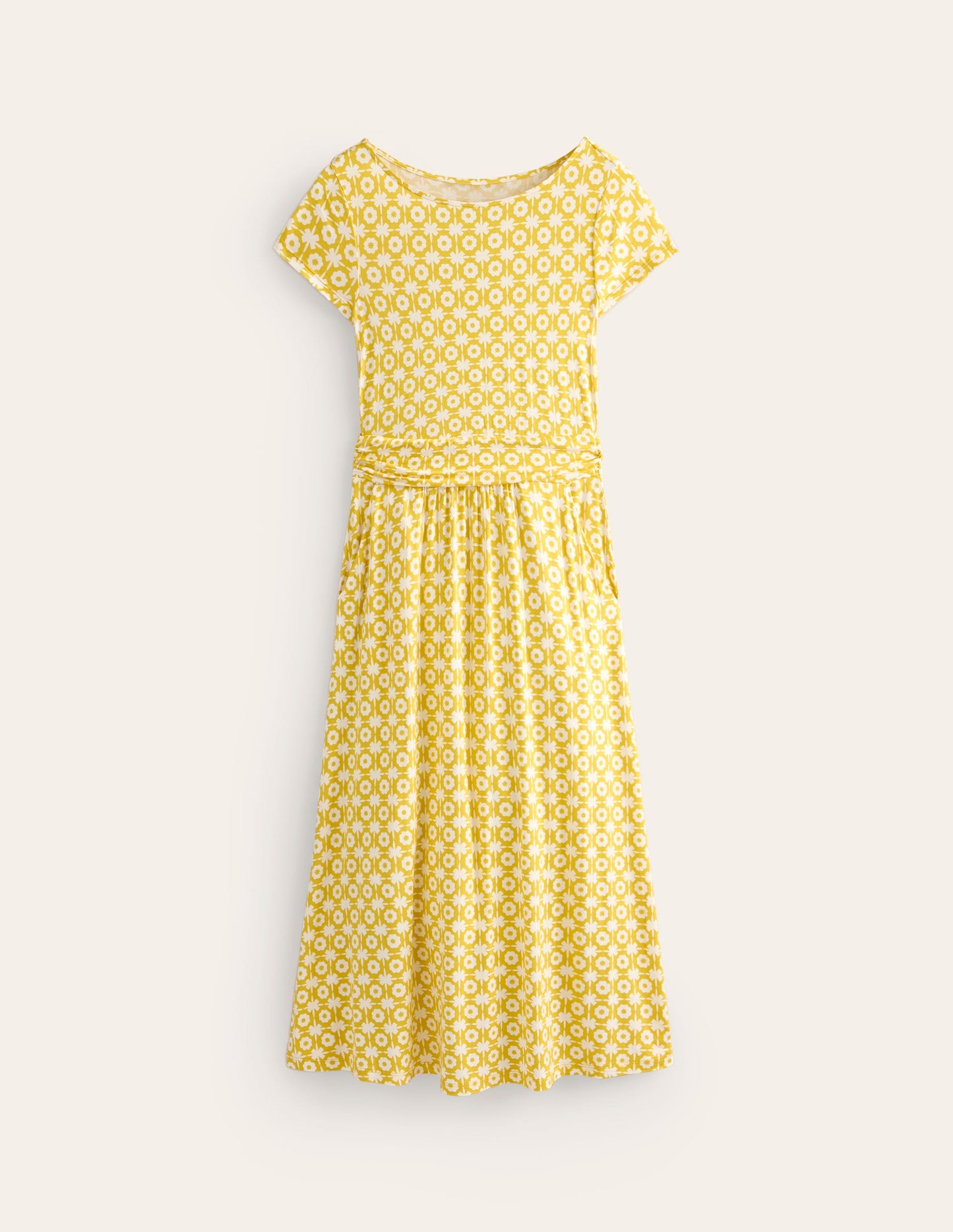 Amelie Jersey Midi Dress-Passion Fruit, Blossom Tile