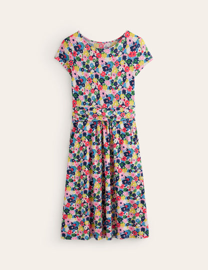 Amelie Jersey Dress-Multi, Paintbox Ditsy