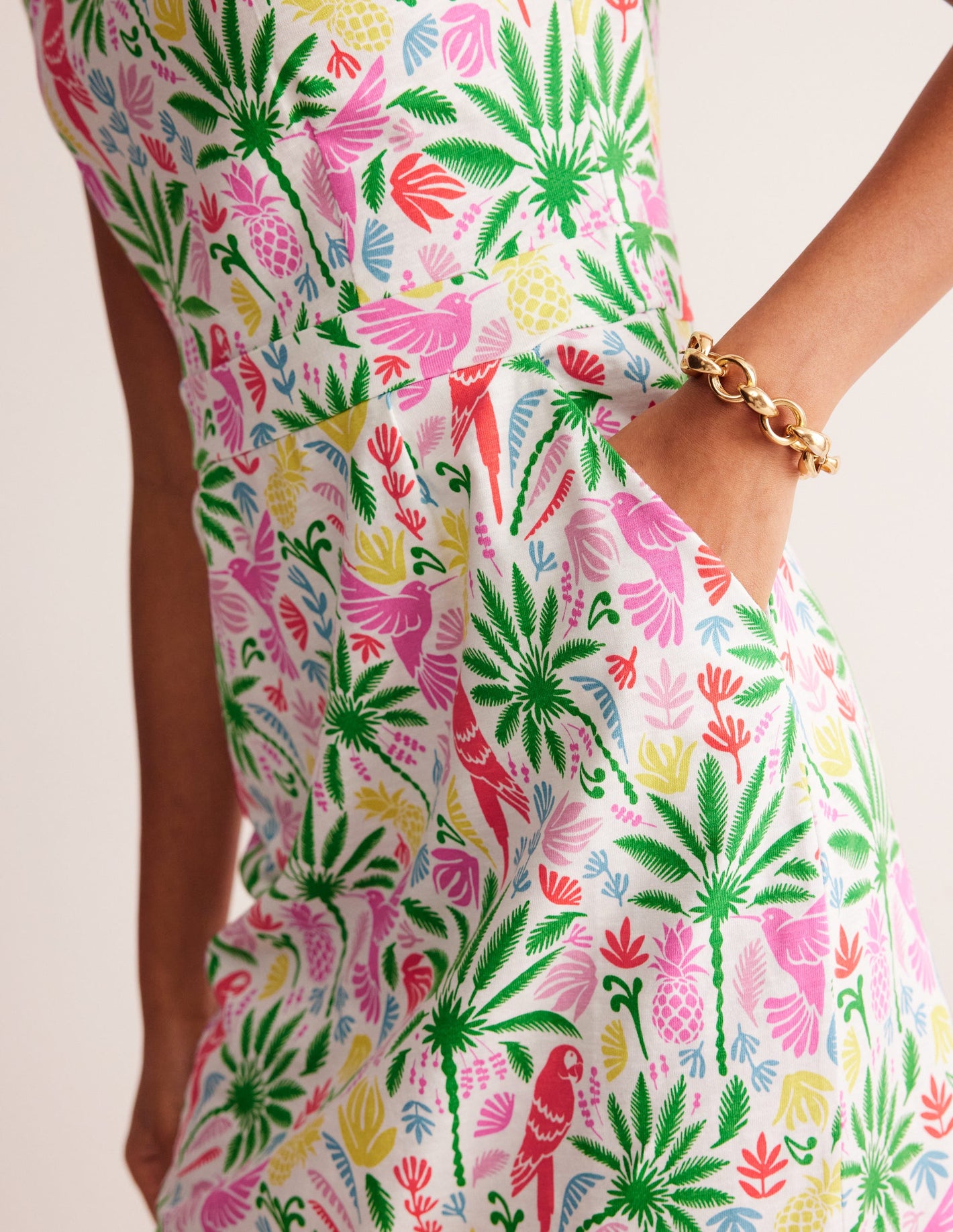 Florrie Jersey Dress-Multi, Tropical Paradise