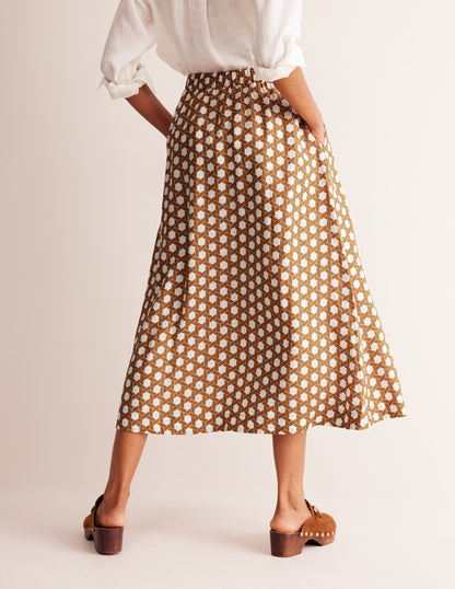 Florence Linen Skirt-Rubber, Honeycomb Geo