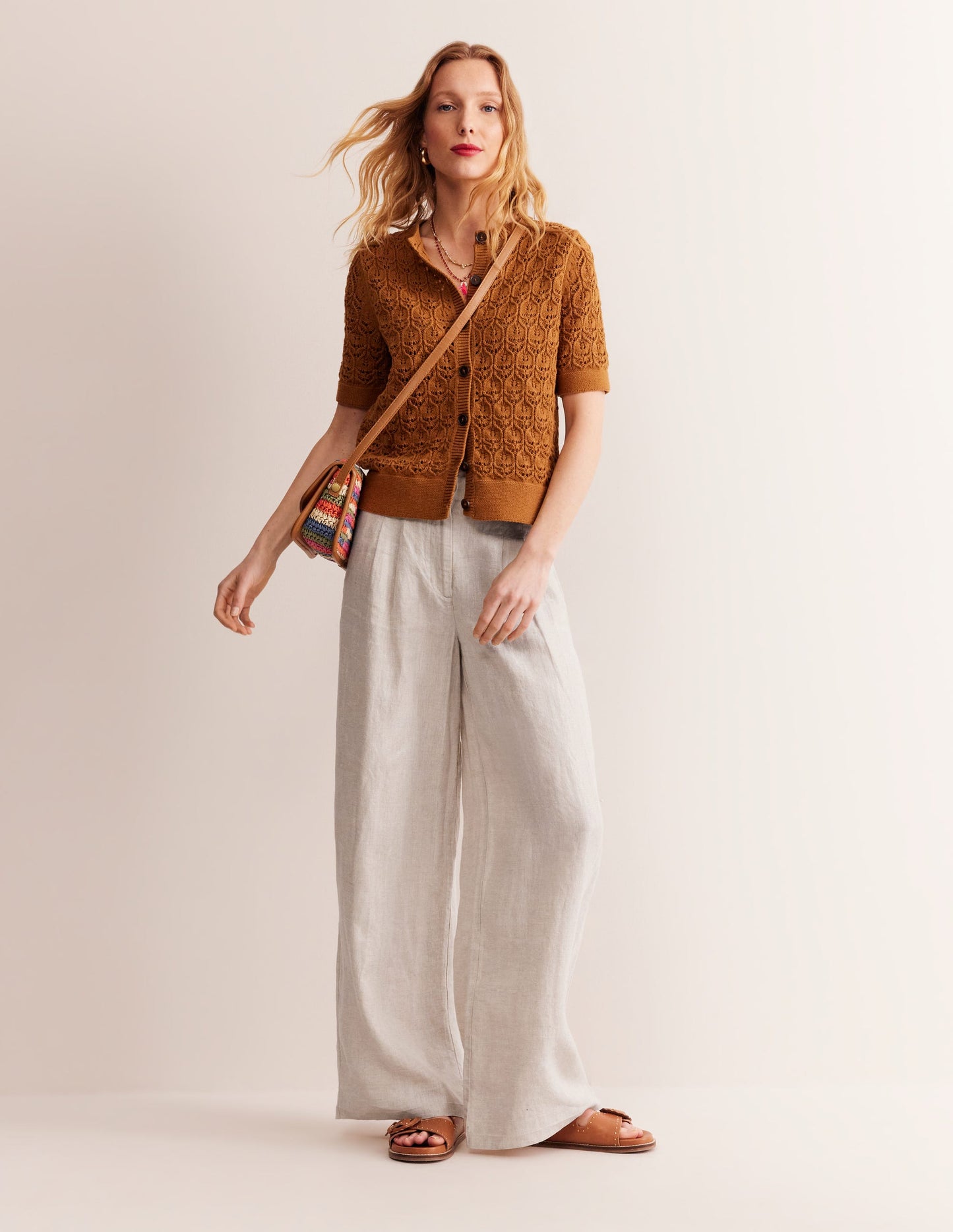 Regent Pleat Linen Trousers-Neutral Metallic