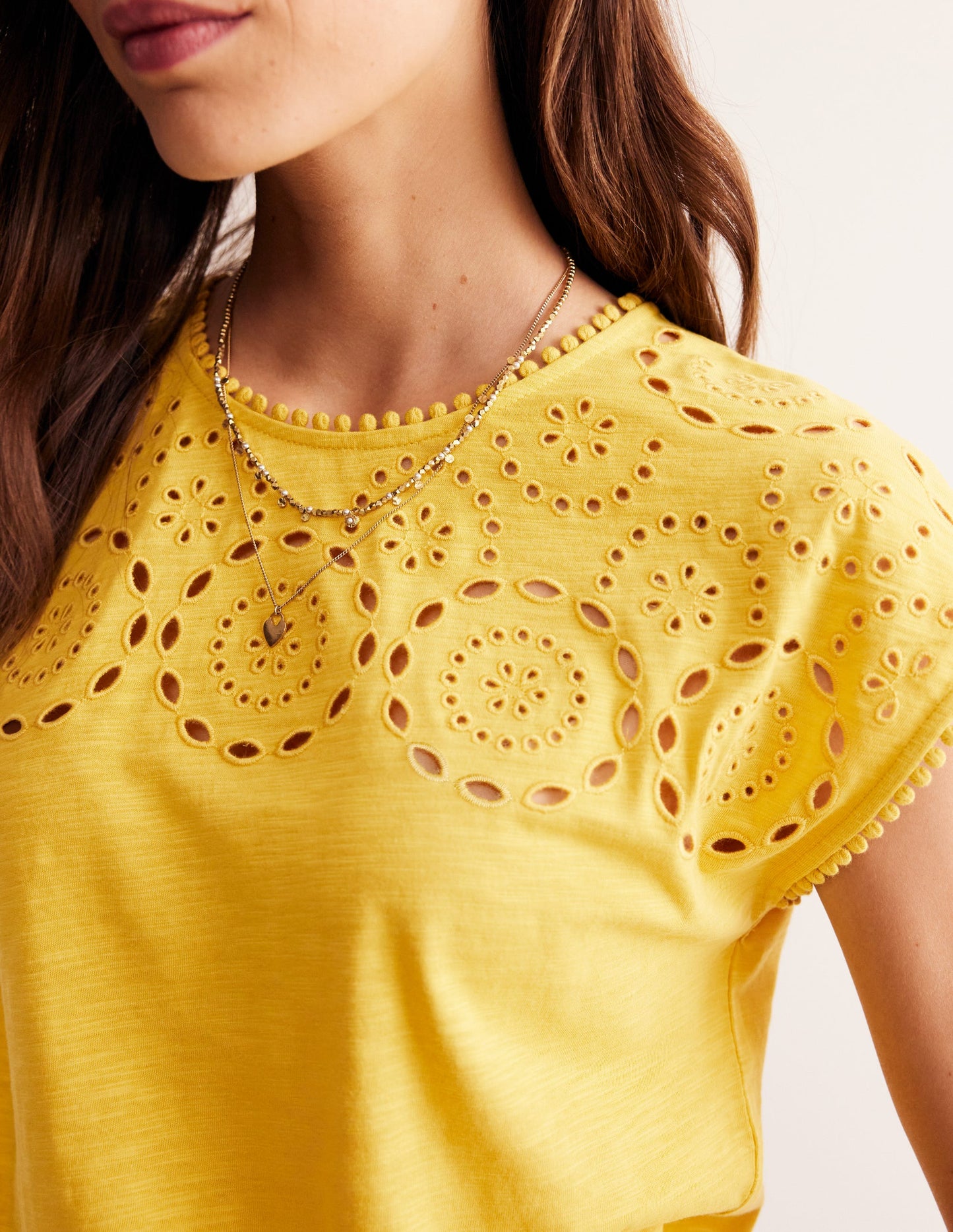 Sasha Broderie T-Shirt-Ceylon Yellow