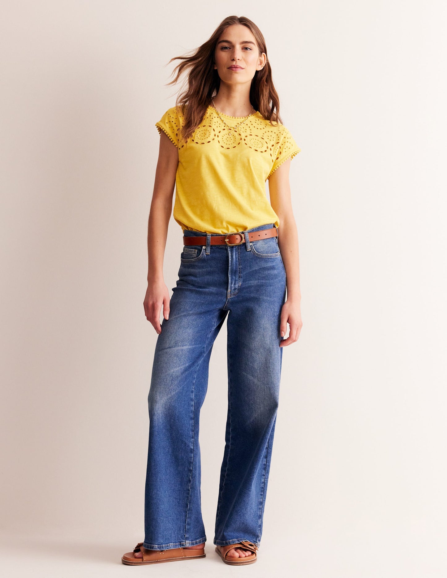 Sasha Broderie T-Shirt-Ceylon Yellow