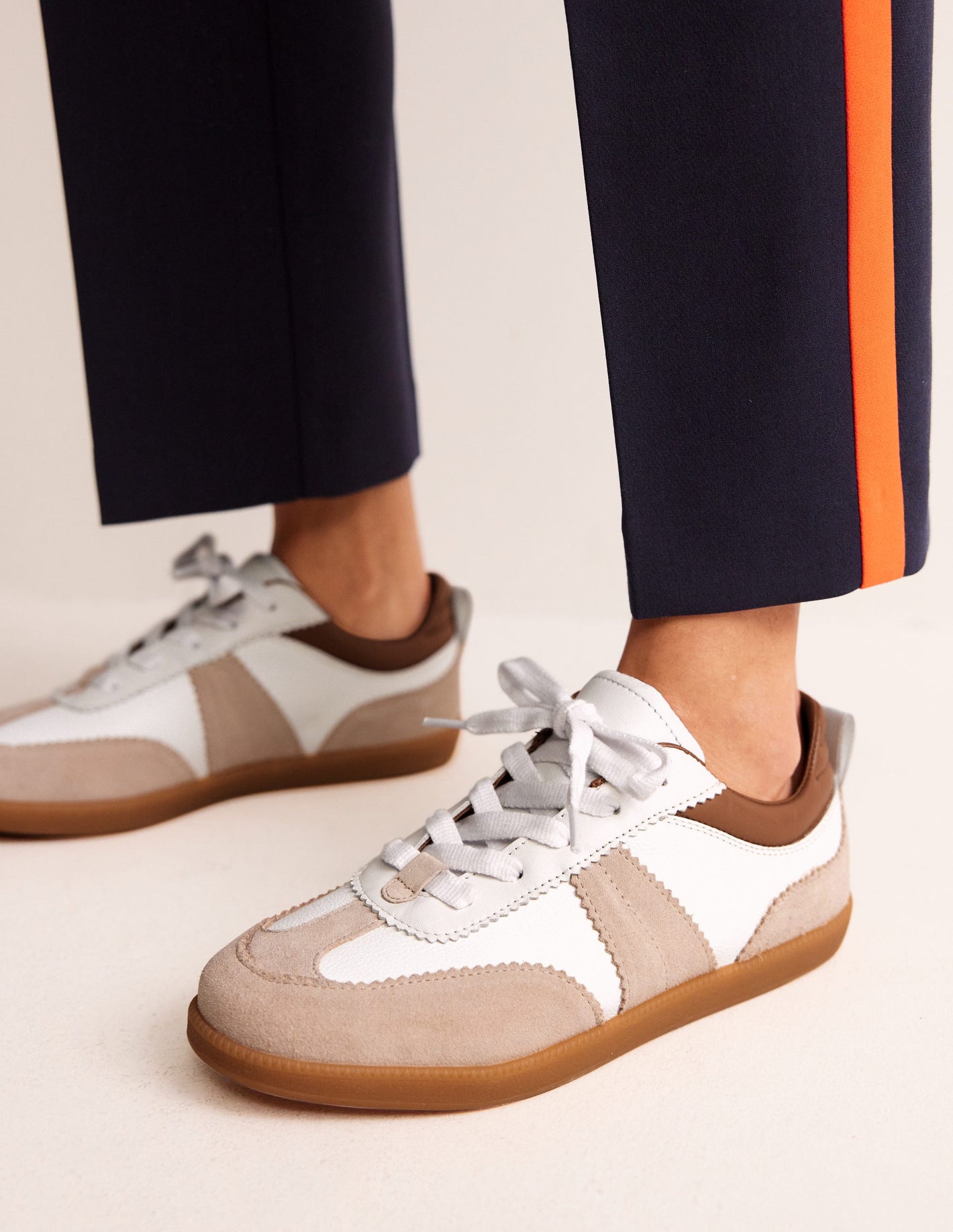 Erin Retro Tennis Trainers-White Mix