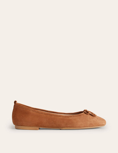 Kitty Flexi Sole Ballet Pumps-Ginger Snap Suede