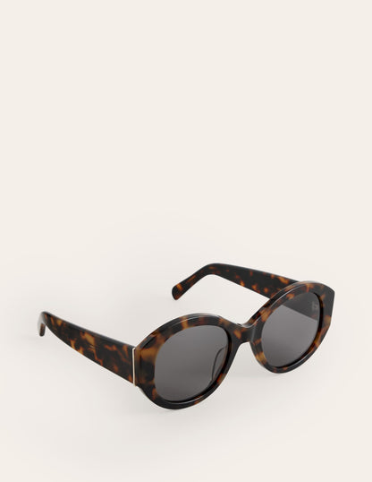 Oval Sunglasses-Tort