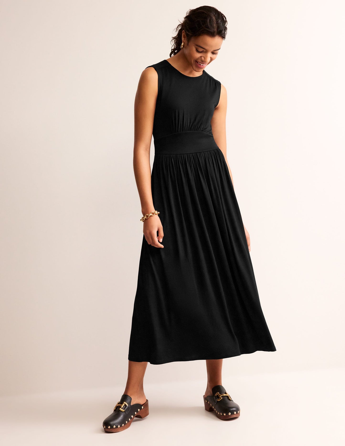 Thea Sleeveless Midi Dress-Black