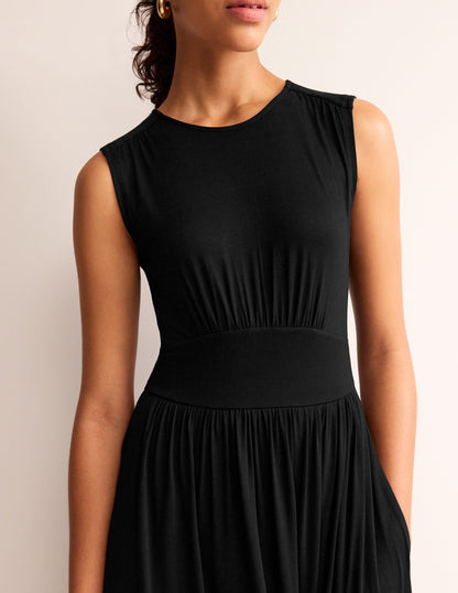 Thea Sleeveless Midi Dress-Black